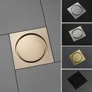 DecorBites™ Brass Square Shower Floor Drain for Kitchen and Bathroom, Insect-proof and Odor-proof