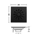 DecorBites™ Brass Square Shower Floor Drain for Kitchen and Bathroom, Insect-proof and Odor-proof