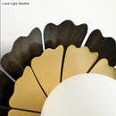Sunflower yellow & wood wall sconce with matte white glass ball bedroom