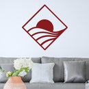 Sunrise Over Swirling Hills in Diamond Sign