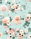 Sunrise Floral Wallpaper, blue