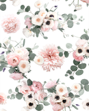 Sunrise Floral Wallpaper, white