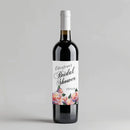 Sunset Floral Bridal Shower Wine Label