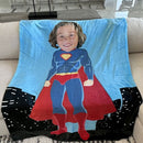 Custom Super Kid Your Face Custom Photo Blanket