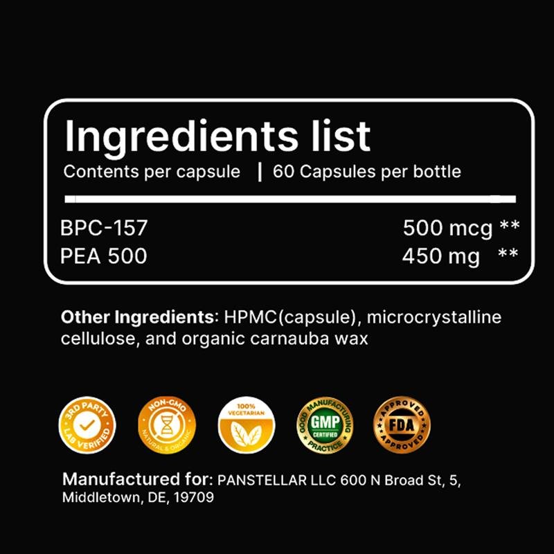 Panstellar BPC-157 Peptide | 60 Caps for Muscle & Joint Recovery Panstellar BPC-157 Peptide | 60 Caps for Muscle & Joint Recovery