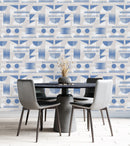 Blue Geometric Shapes Wallpaper