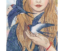 Swallows Girl and Birds Counted Cross Stitch Kit by RTO M984