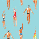 Swimmers inside the Vintage Pool - Nursery & House Wallpapers