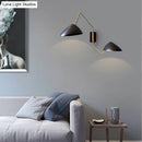 DecorBites™ Swing Arm Black Wall Sconce: Metal Duckbill Reading Wall Light with 2-Bulb Design