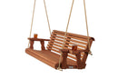 Amish Casual 5 Foot Roll Back Porch Swing in Cedar with Clearcoat