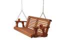 Amish Casual 4 Foot Roll Back Porch Swing in Cedar Stain
