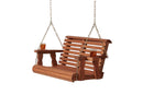 Amish Casual 3 Foot Roll Back Porch Swing in Cedar Stain