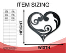 Metal Swirly Heart Wall Art - Metal Sign - 14 Color Options