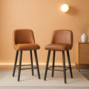26 Inch Whiskey Brown Bar Stools Set Of 2 For Kitchen Island