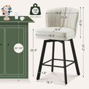 Swivel Counter Height Bar Stools Set Of 3 26 Inch Beige