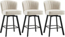 Swivel Counter Height Bar Stools Set Of 3 26 Inch Beige