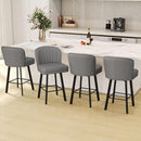 26 Counter Height Bar Stools Set Of 3 Gray Faux Leather
