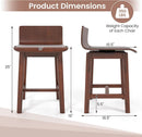 Walnut Swivel Bar Stools Set Of 4 Counter Height Kitchen