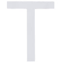 Arial Font White Painted MDF Wood Letter T (6 Inches)