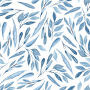 Stylish Blue Leaves Wallpaper Vogue