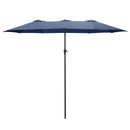 15Ft Double-Sided Patio Umbrella Outdoor Market Umbrella with Crank/Without Base