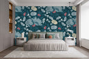 Elegant Dark Floral Contemporary Wallpaper
