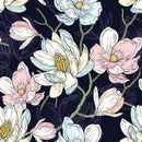 Dark Purple Wallpaper with Flowers