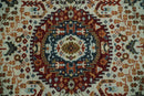 Tabriz Antique Hand Knotted Traditional Ivory and Rust Multi Size Wool Rug