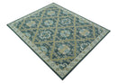 Taj Custom Made Teal Traditional Design Hand Tufted Wool Rug
