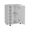 Cabot Bar Cart – Elegant Rolling Wine Cabinet with Storage & Serving Surface