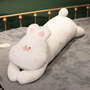 Tan white & beige dog sleeper body pillow bedroom leg support plush