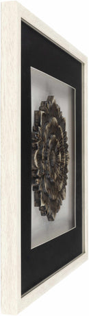Tanza Black Textured Floral Wall Art - Clearance