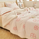 Taupe and white butterfly jacquard wool blanket bedroom fleece throw
