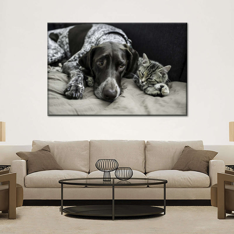 Dog And Cat Friends Wall Art