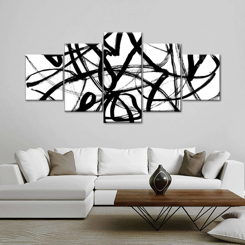 Black White Abstract Wall Art