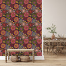 Elegant Red Floral Wallpaper Tasteful