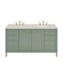 James Martin Chicago 60" Double Bathroom Vanity, Smokey Celadon