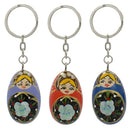 Set of 3 Metal Nesting Dolls Key Chains