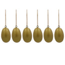 Set of 6 Flowers Wooden Egg Shape Christmas Ornaments 1.5 Inches