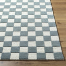 Timin Blue Gray Checkered Area Rug