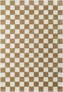 Timin Brown Checkered Wool Area Carpet