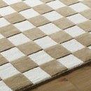 Timin Brown Checkered Wool Area Carpet