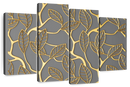 Gold Leaves Lattice Wall Art