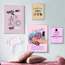 Teal and gold beauty salon wall art set – salon wall decor