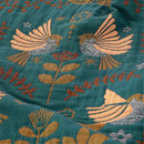 Teal birds jacquard cotton sofa cover living room non slip blanket