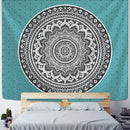 Teal black & white bohemian mandala wall hanging bedroom decor