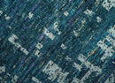 Teal, Blue and Silver 5x8 Hand Knotted Modern Abstract Art Silk Area Rug