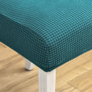Teal blue quilted chair cover stretch elastic dining room protector