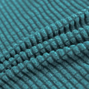 Teal blue quilted chair cover stretch elastic dining room protector