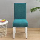 Teal blue quilted chair cover stretch elastic dining room protector